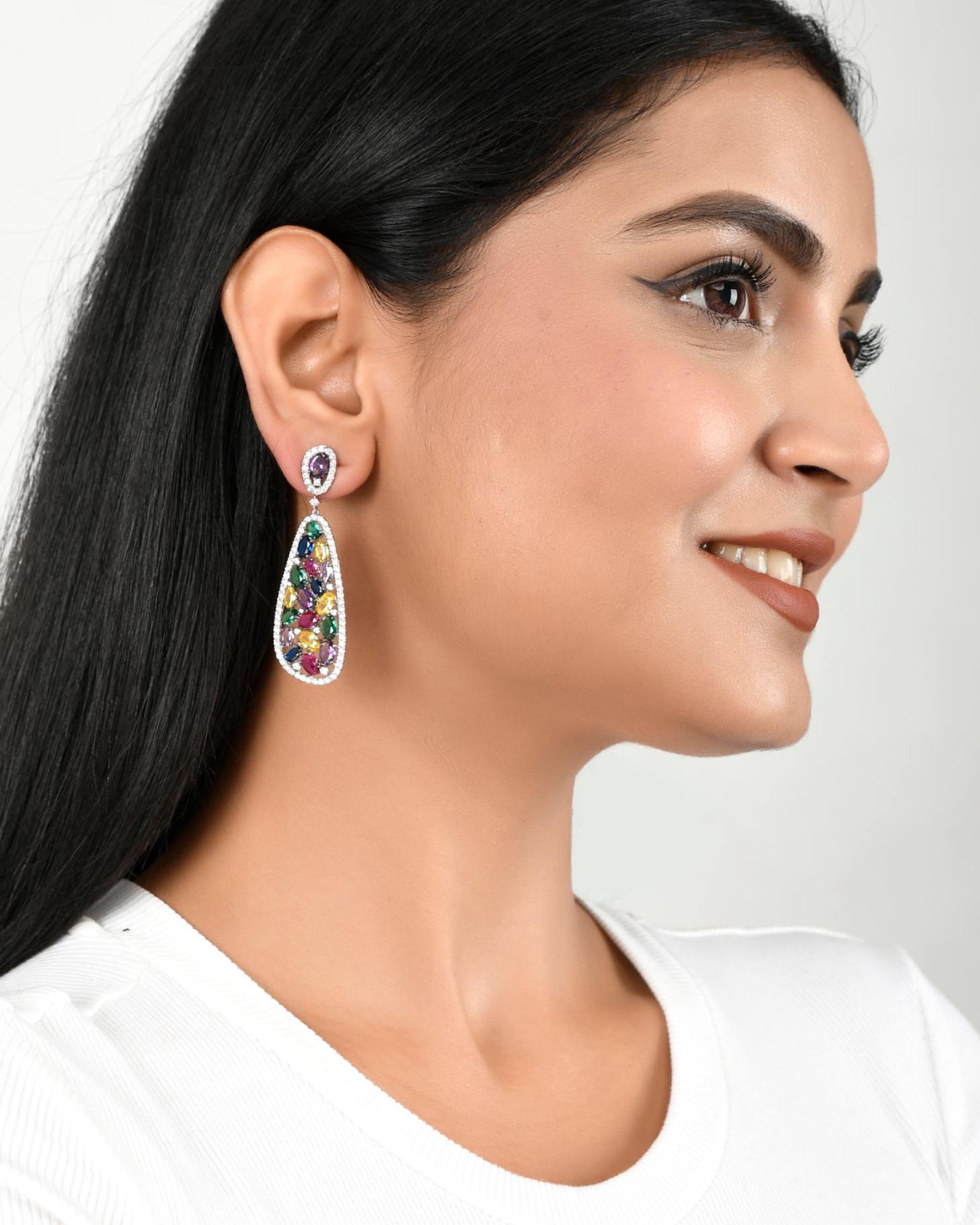 Multi Color Handing Loop Earrings