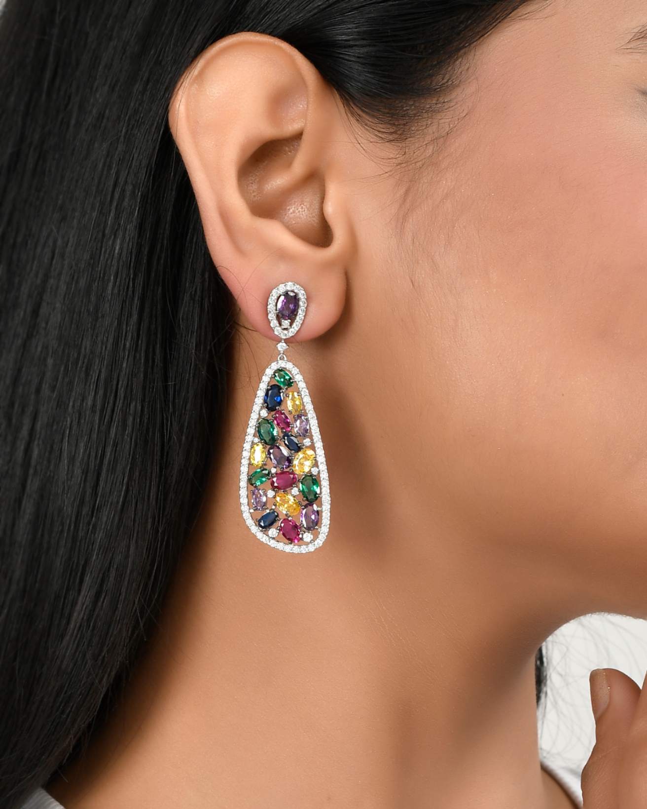 Multi Color Handing Loop Earrings
