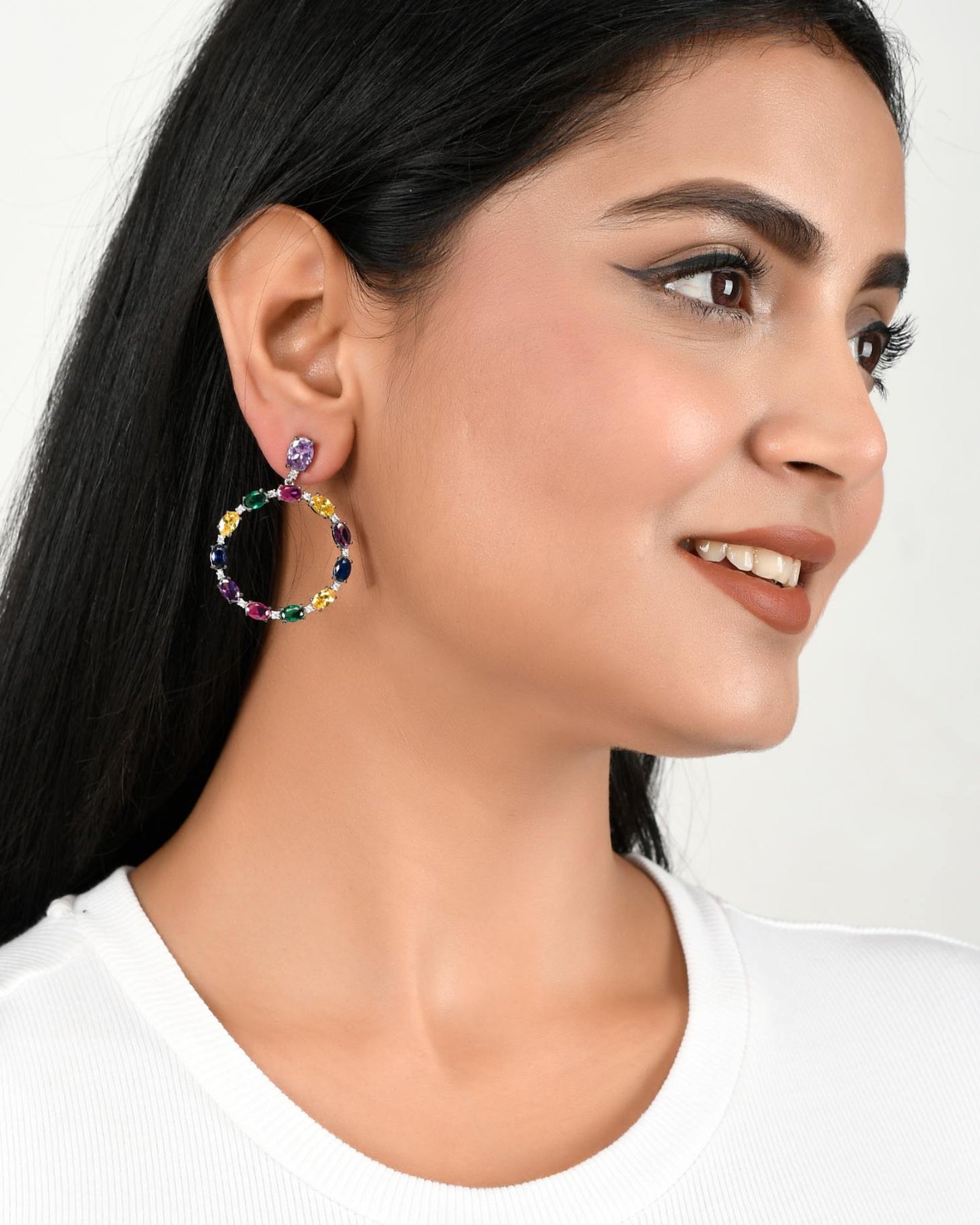 Multi Color Loop Earrings