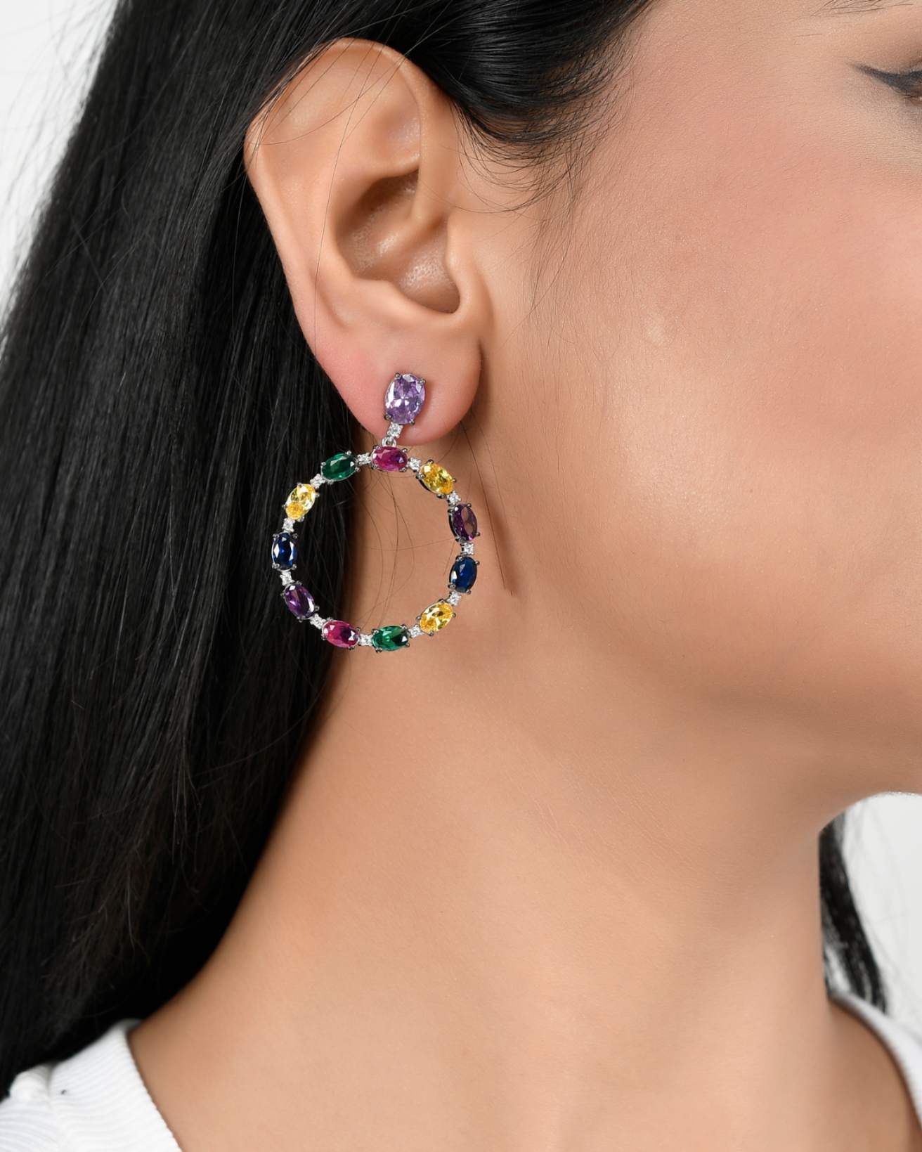 Multi Color Loop Earrings