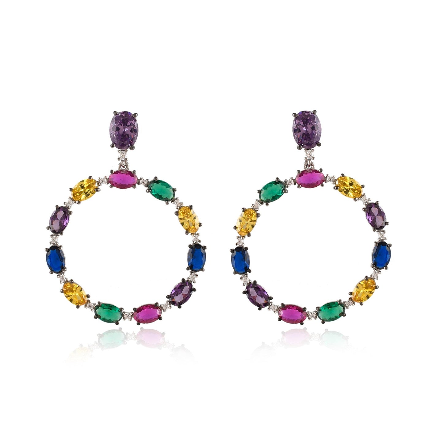 Multi Color Loop Earrings