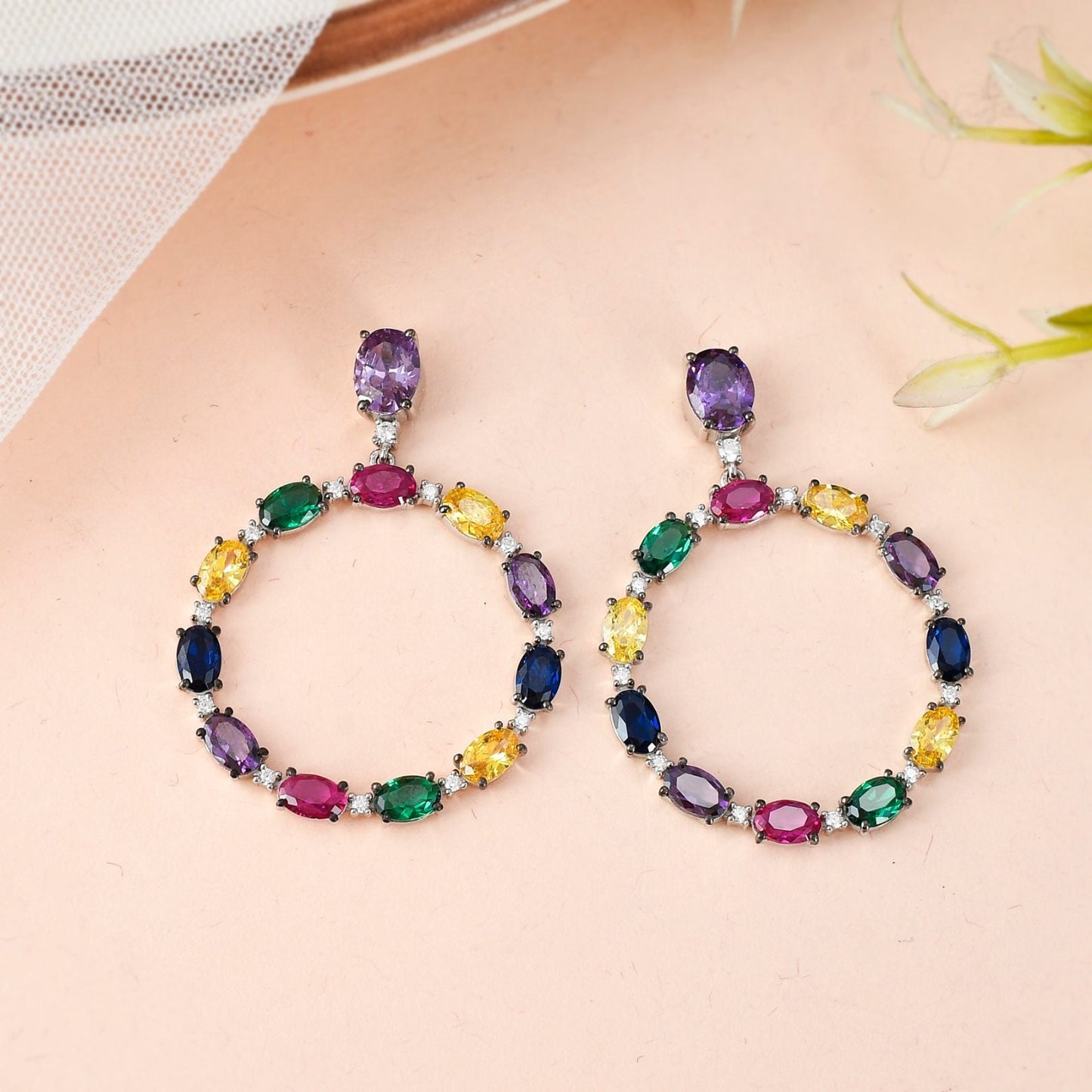 Multi Color Loop Earrings
