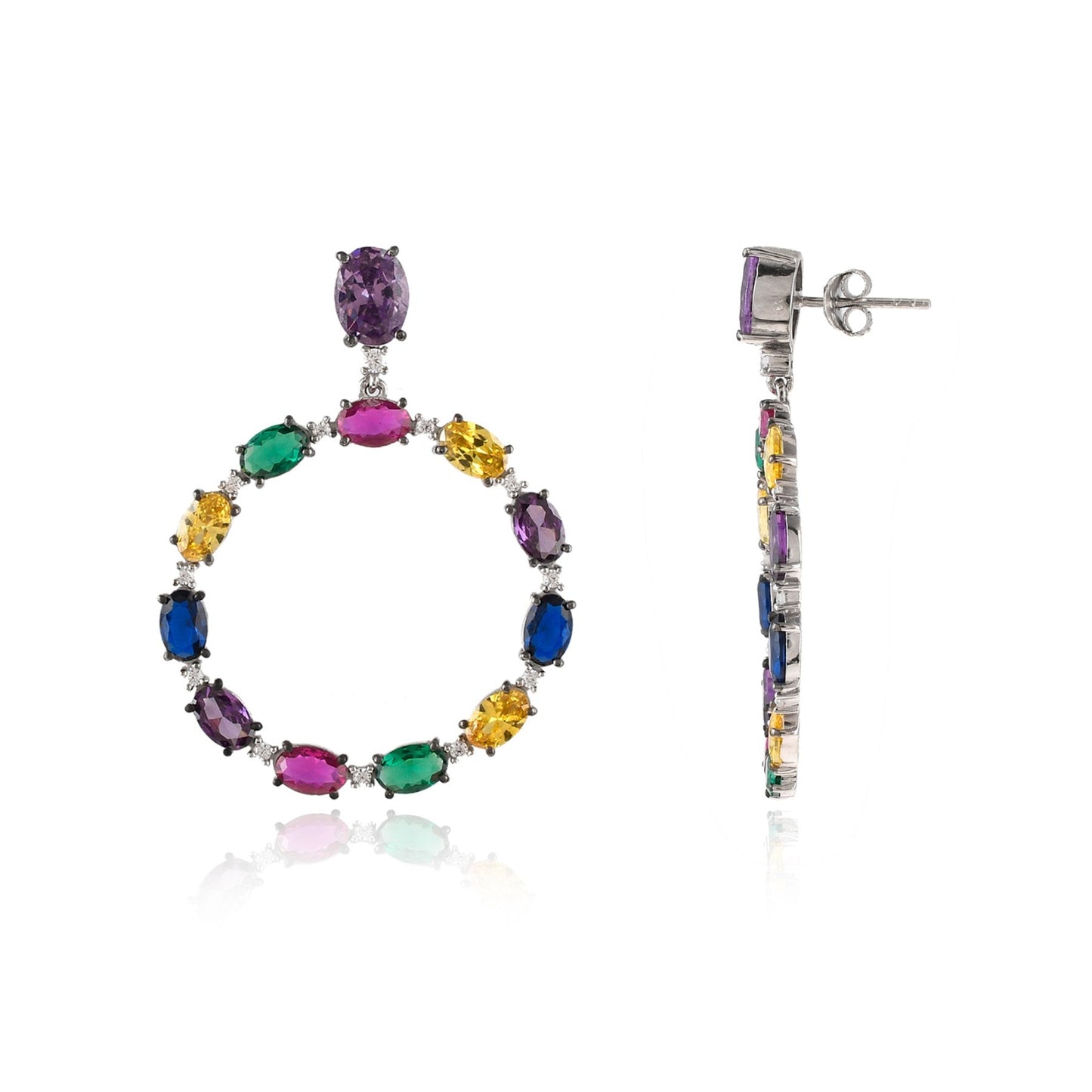 Multi Color Loop Earrings