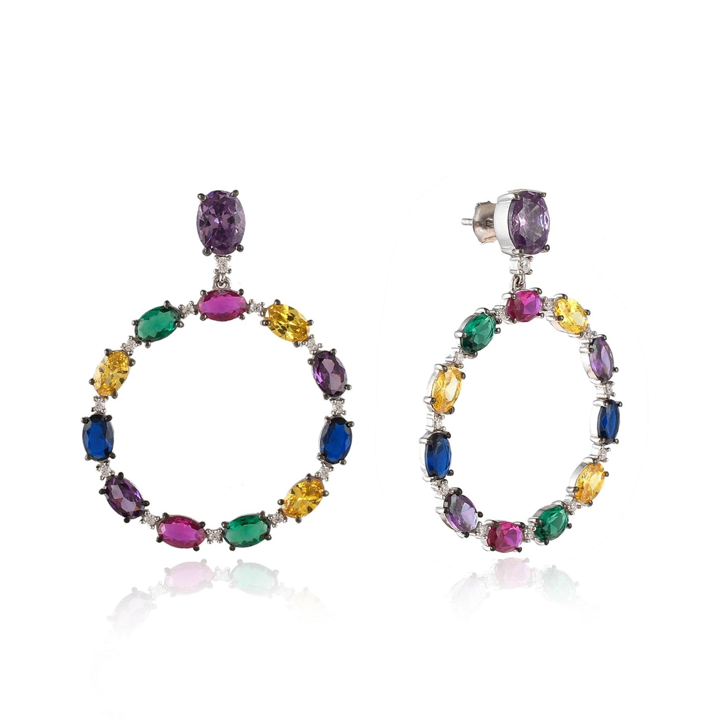 Multi Color Loop Earrings