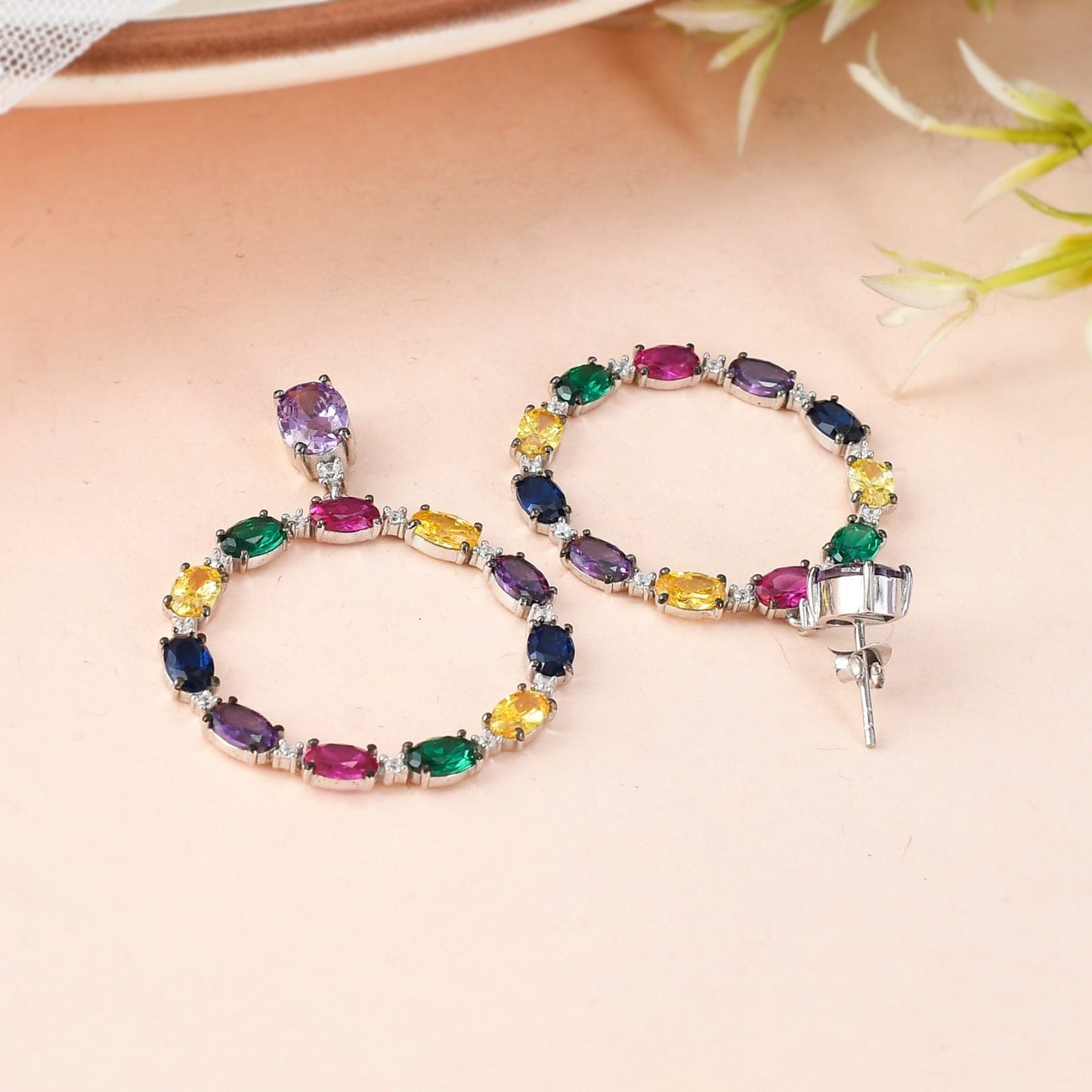 Multi Color Loop Earrings