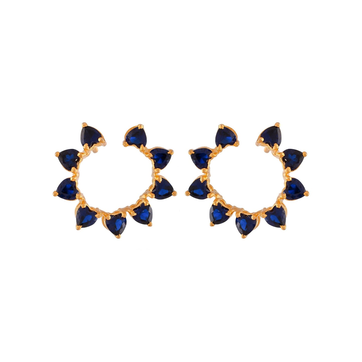 Semi Joint Loop Earrings - blue