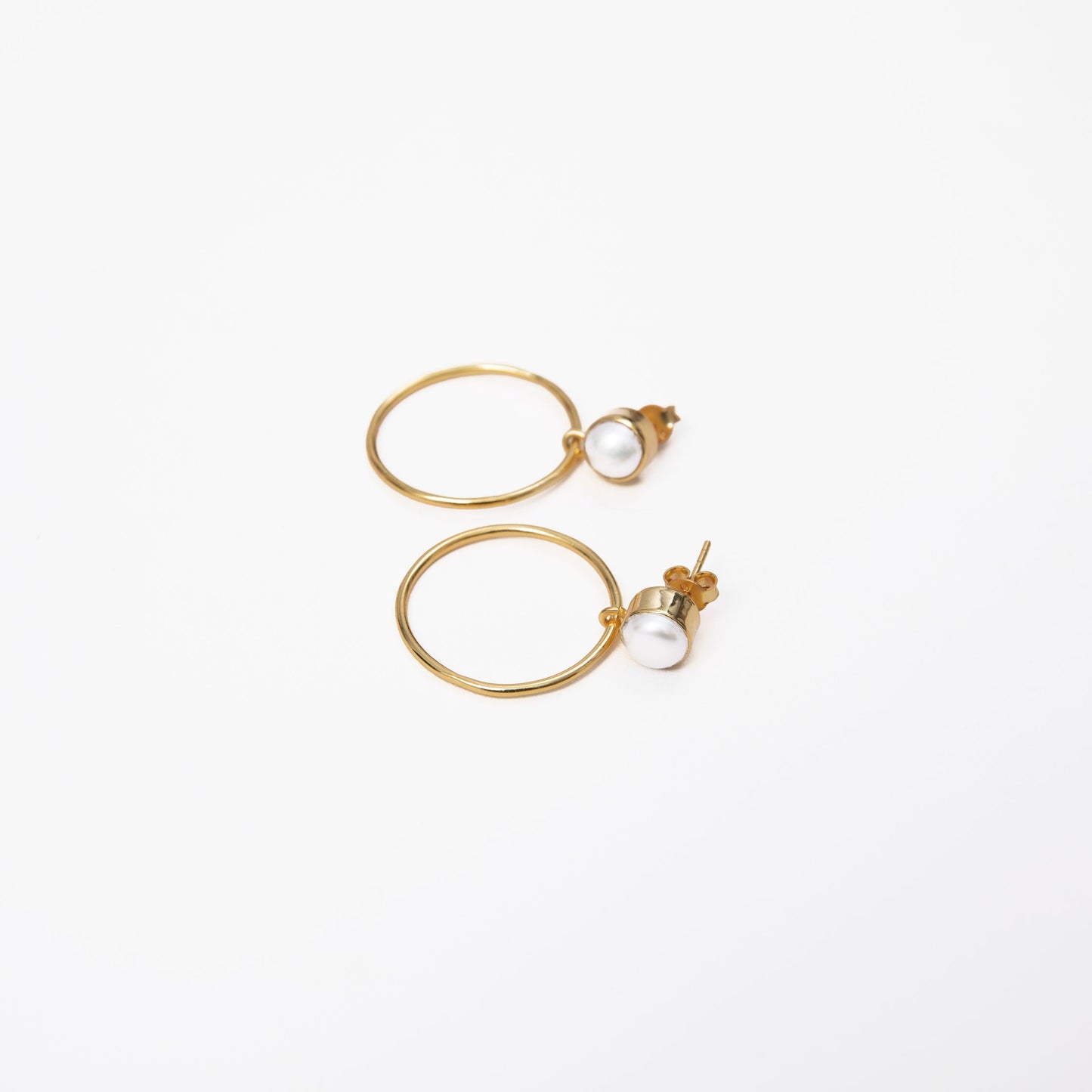 Gold-Plated Pearl Earrings