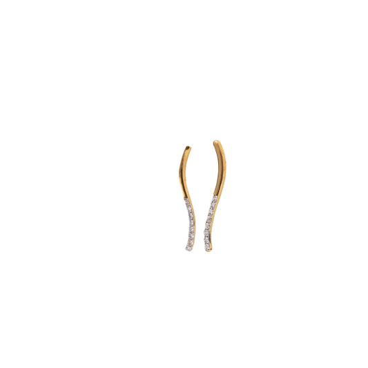 Gold-Tone Diamond Wave Earrings