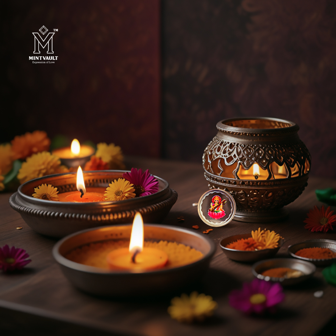 Diwali Blessing Coin Set - Lakshmi, Ganesh & Saraswati