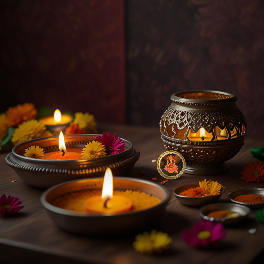 Diwali Blessing Coin Set - Lakshmi, Ganesh & Saraswati