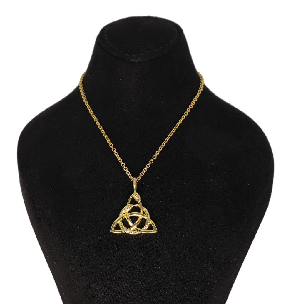 Celtic Trinity Knot with Snakes Gold Pendant