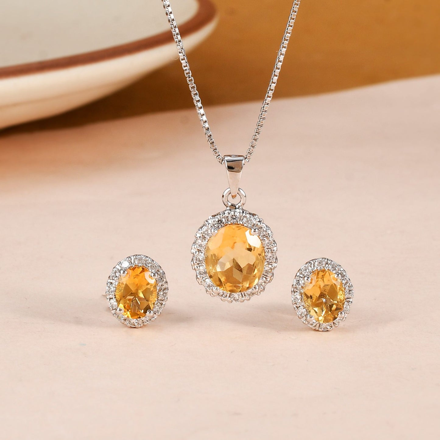 Citrine Halo Duo