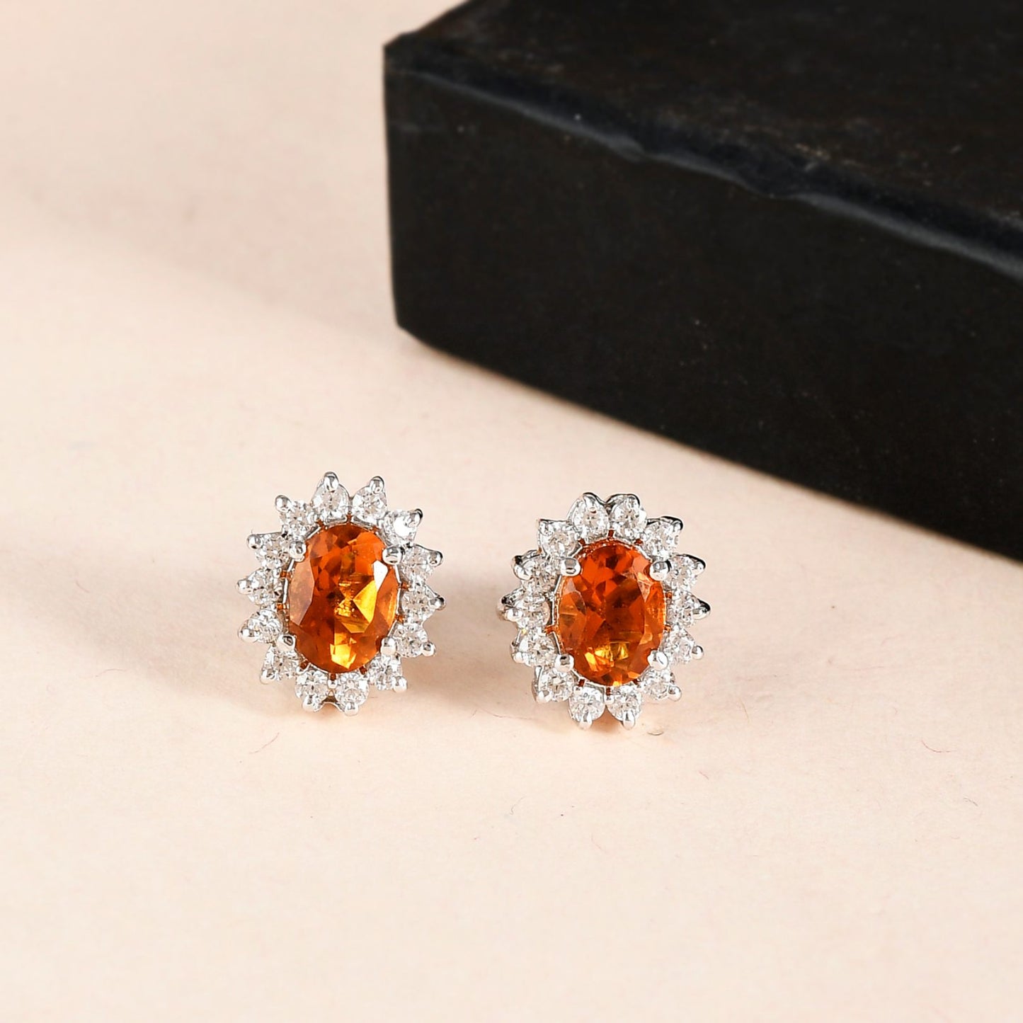 Citrine Halo Jewelry Set