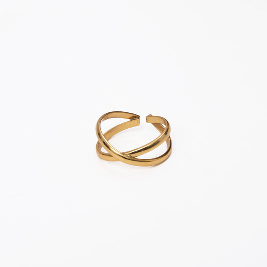 Crossed Lines Ring