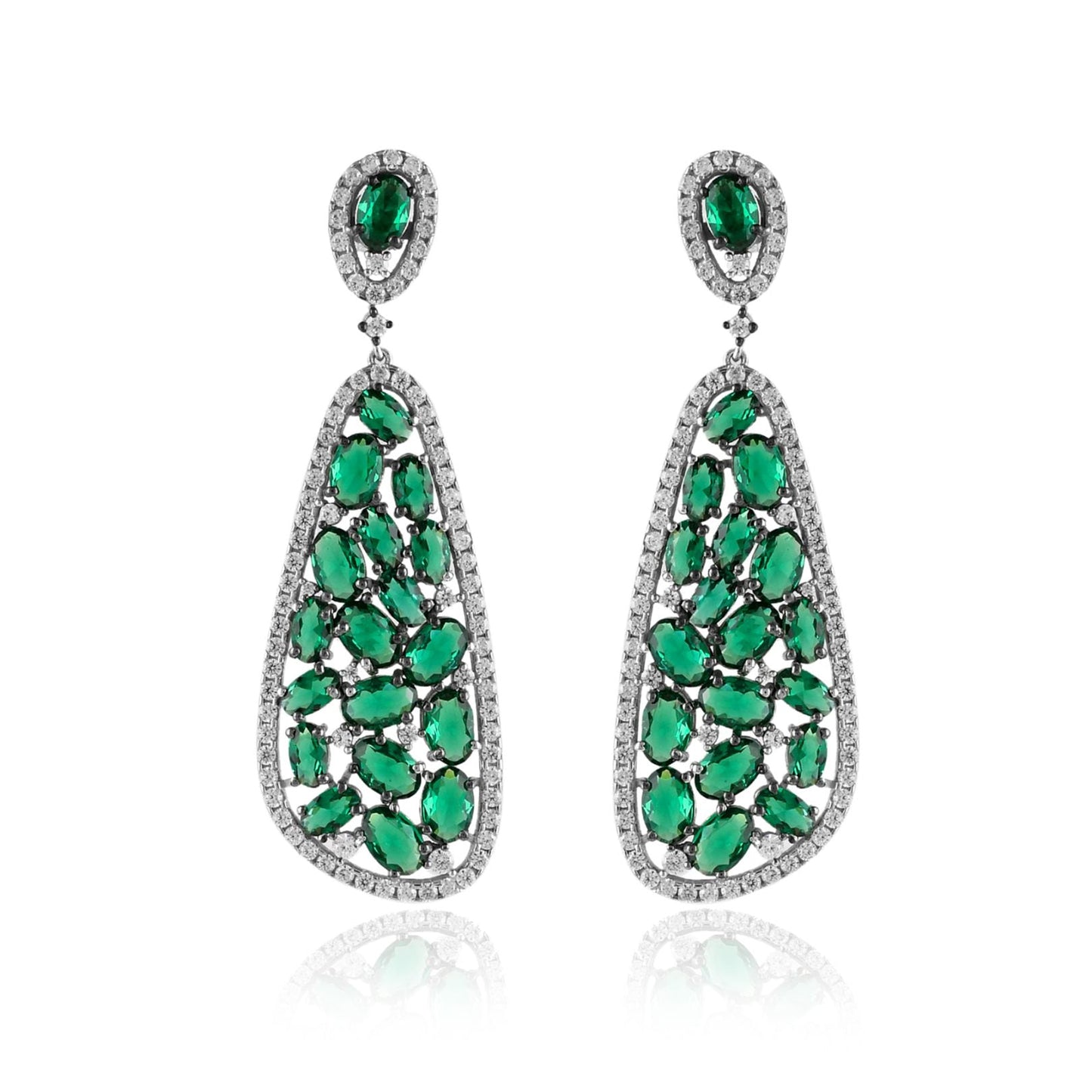 Emerald Teardrop Drop Earrings