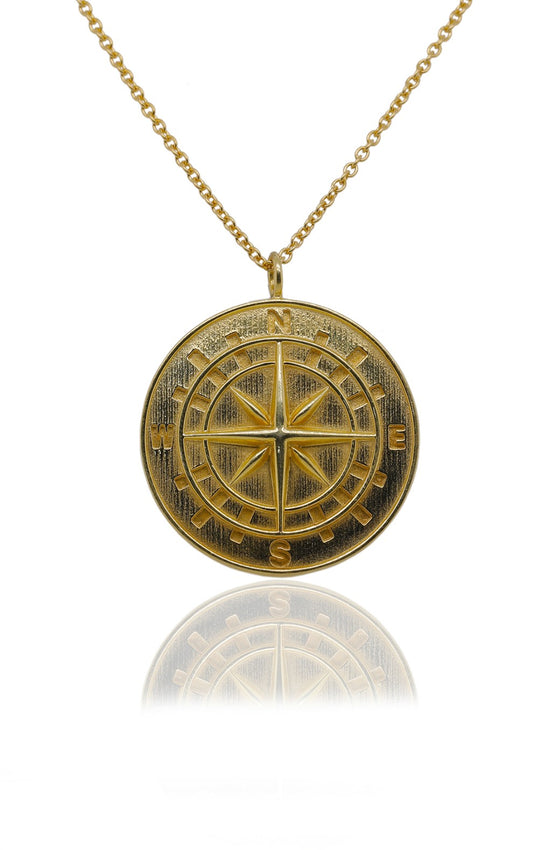 Gold-Plated Compass Rose Necklace