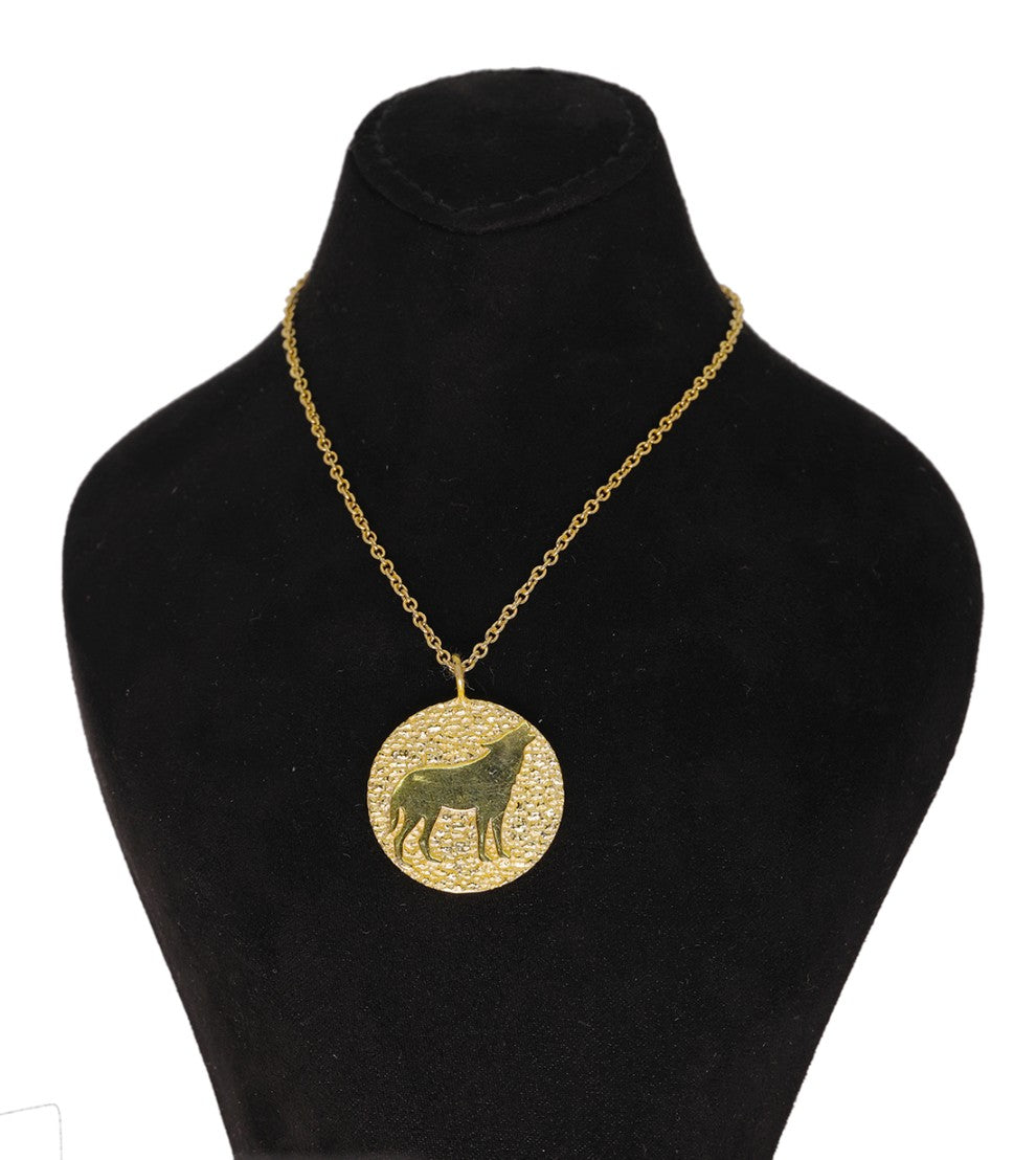 Golden Wolf Pendant