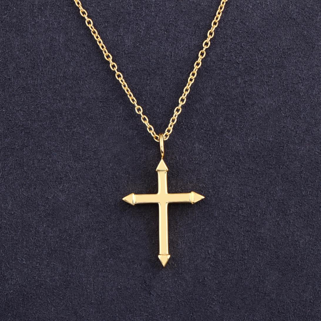 Gothic Cross Gold Pendant