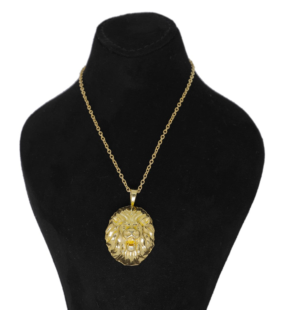 Lion Head Gold-Plated Necklace