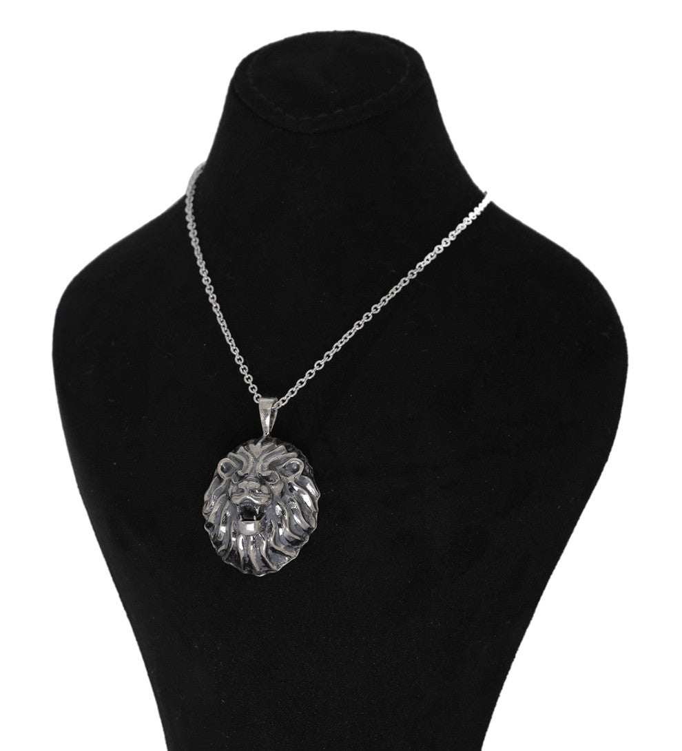 Lion Head Silver-Plated Necklace