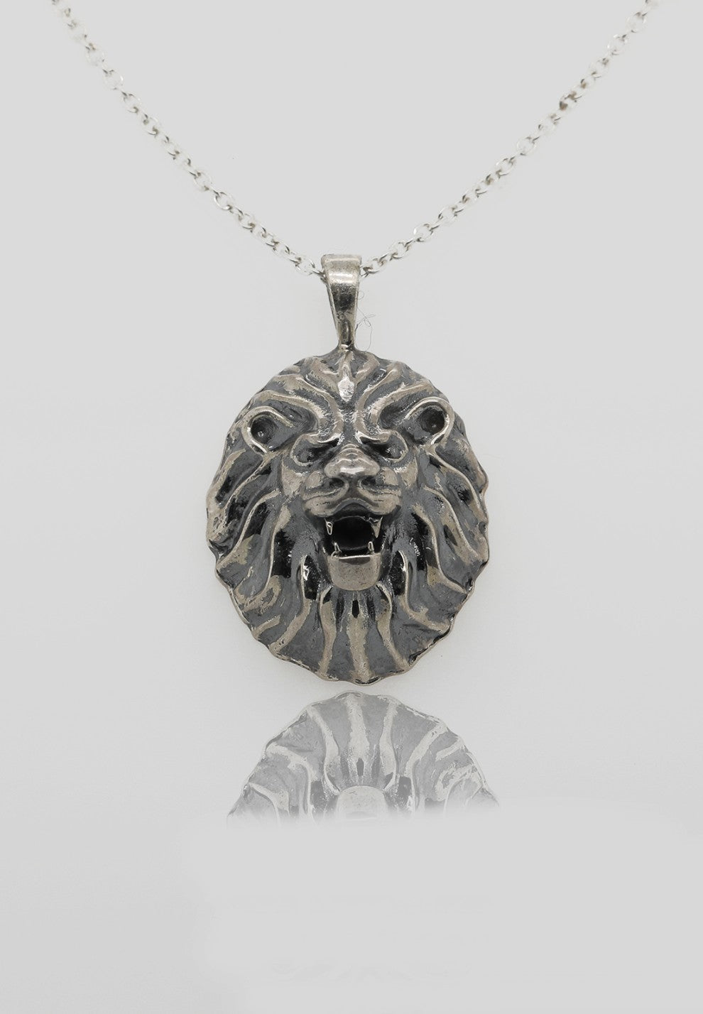 Lion Head Silver-Plated Necklace