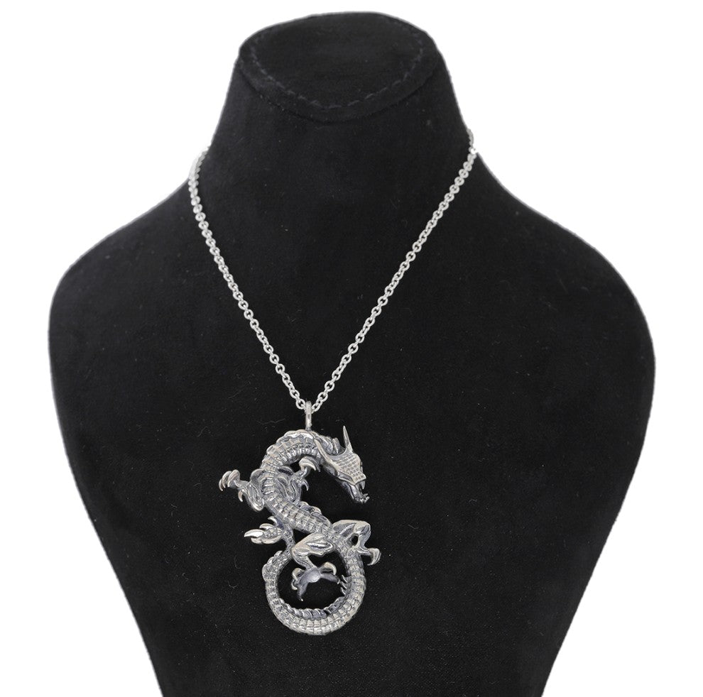 Mythical Dragon Silver Pendant