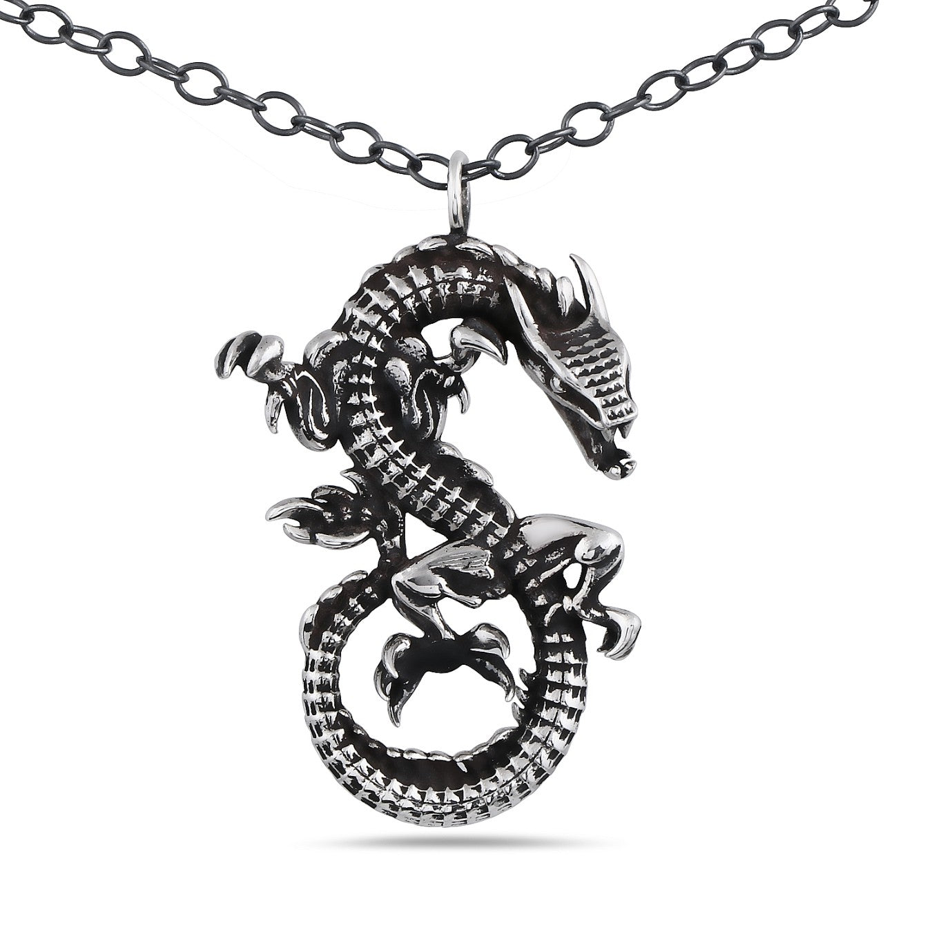 Mythical Dragon Silver Pendant