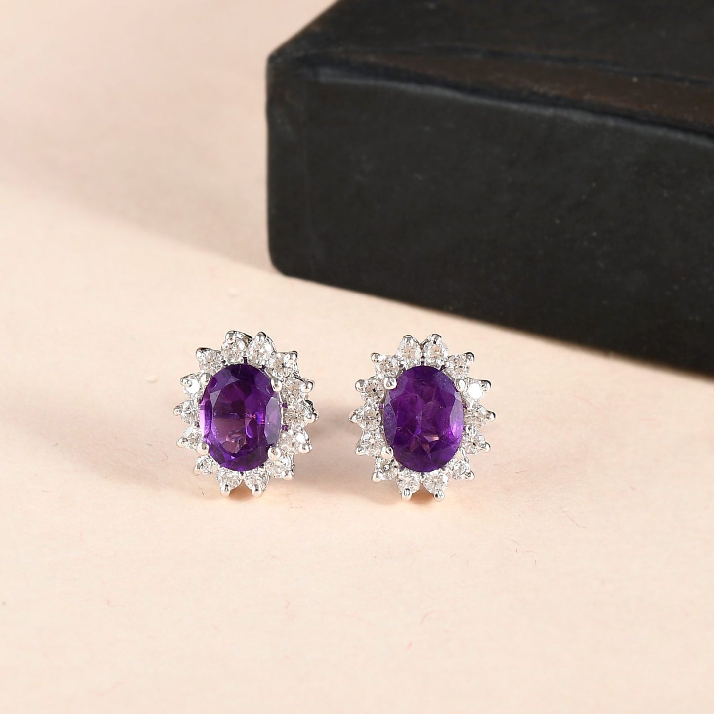 Radiant Oval Amethyst Pendant Set