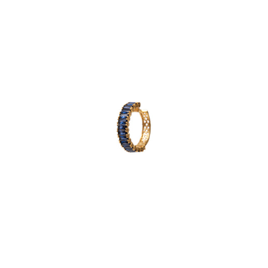 Regal Sapphire Eternity Set - Gold-Plated Hoop Earrings & Ring Duo