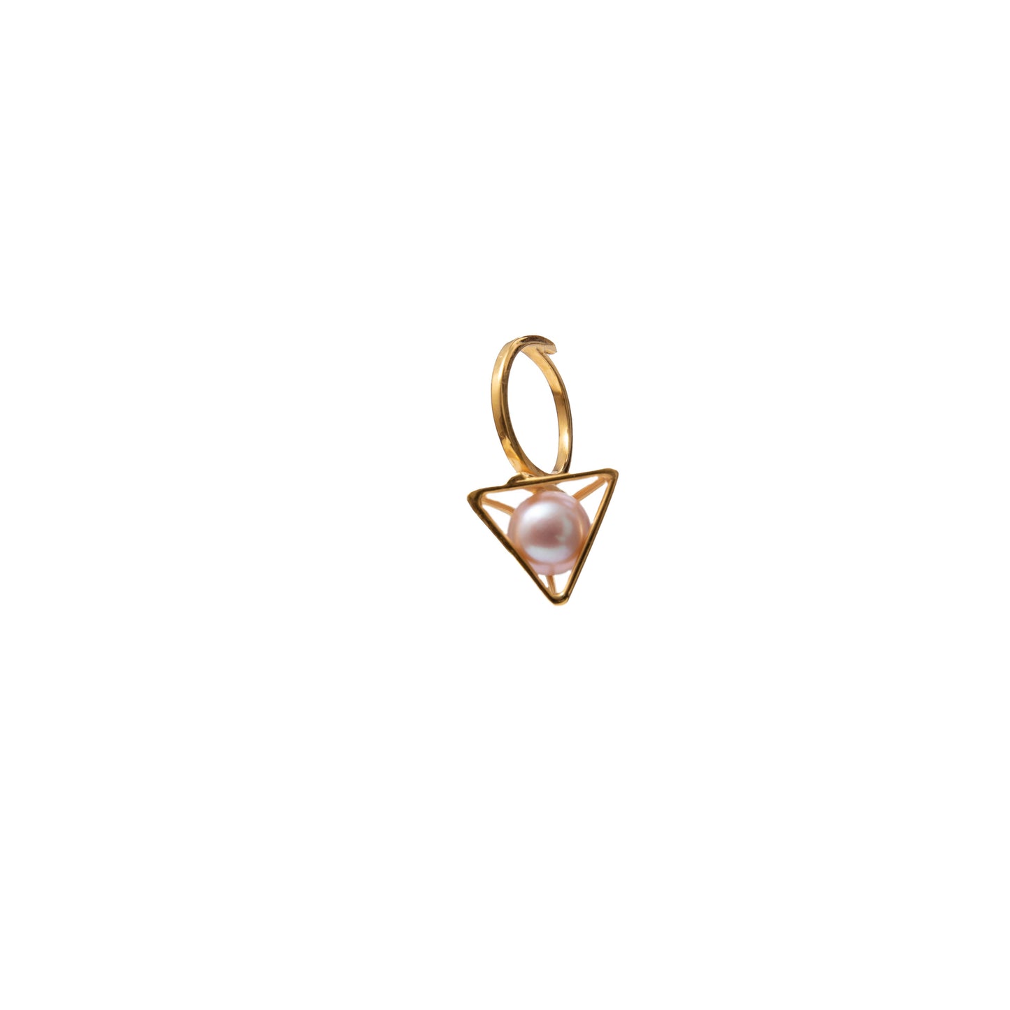 Rose Gold Triangle Pearl Ring