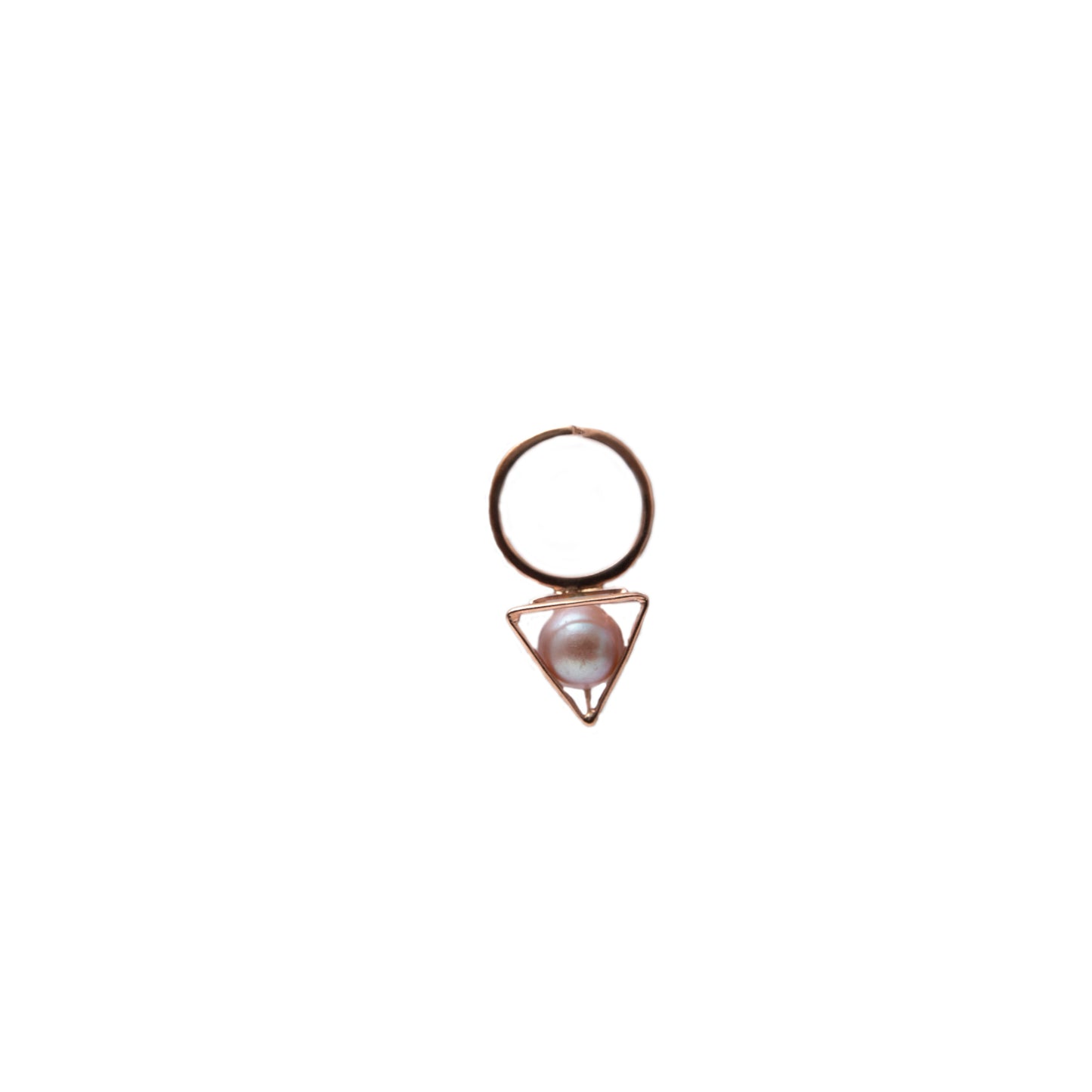 Rose Gold Triangle Pearl Ring