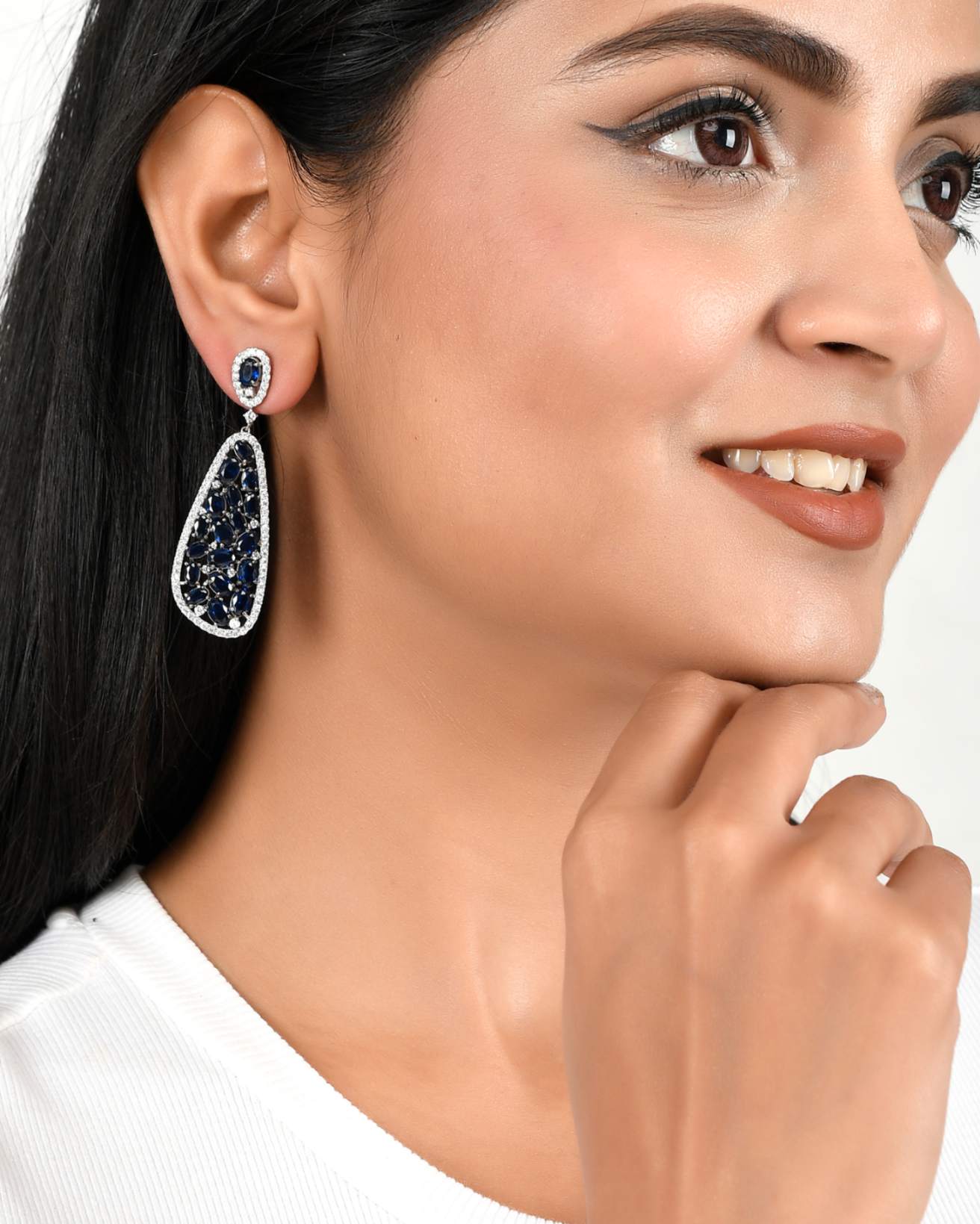 Sapphire and Diamond Drop Earrings