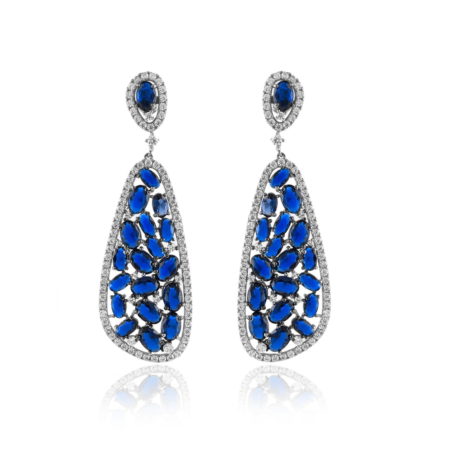 Sapphire and Diamond Drop Earrings