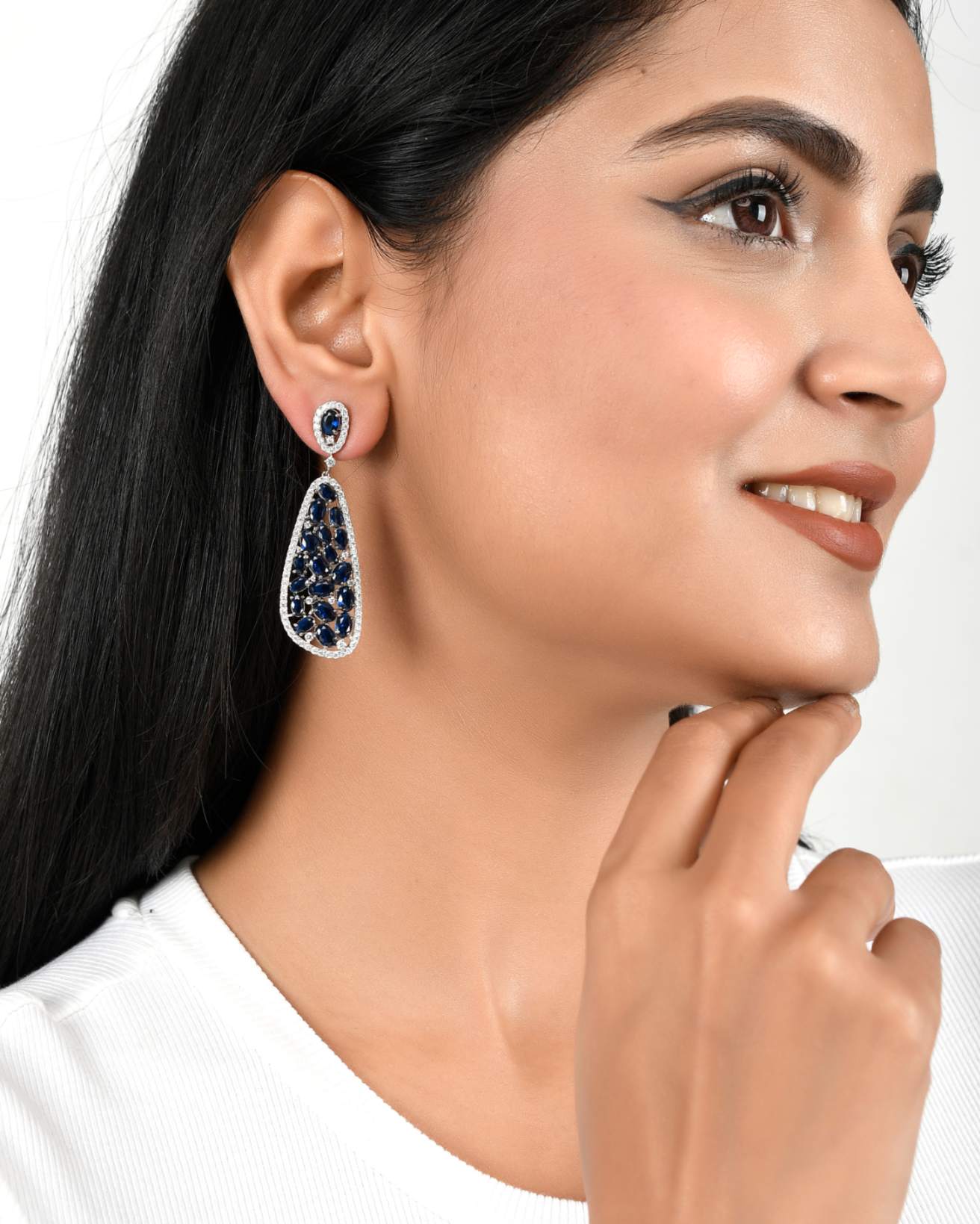 Sapphire and Diamond Drop Earrings