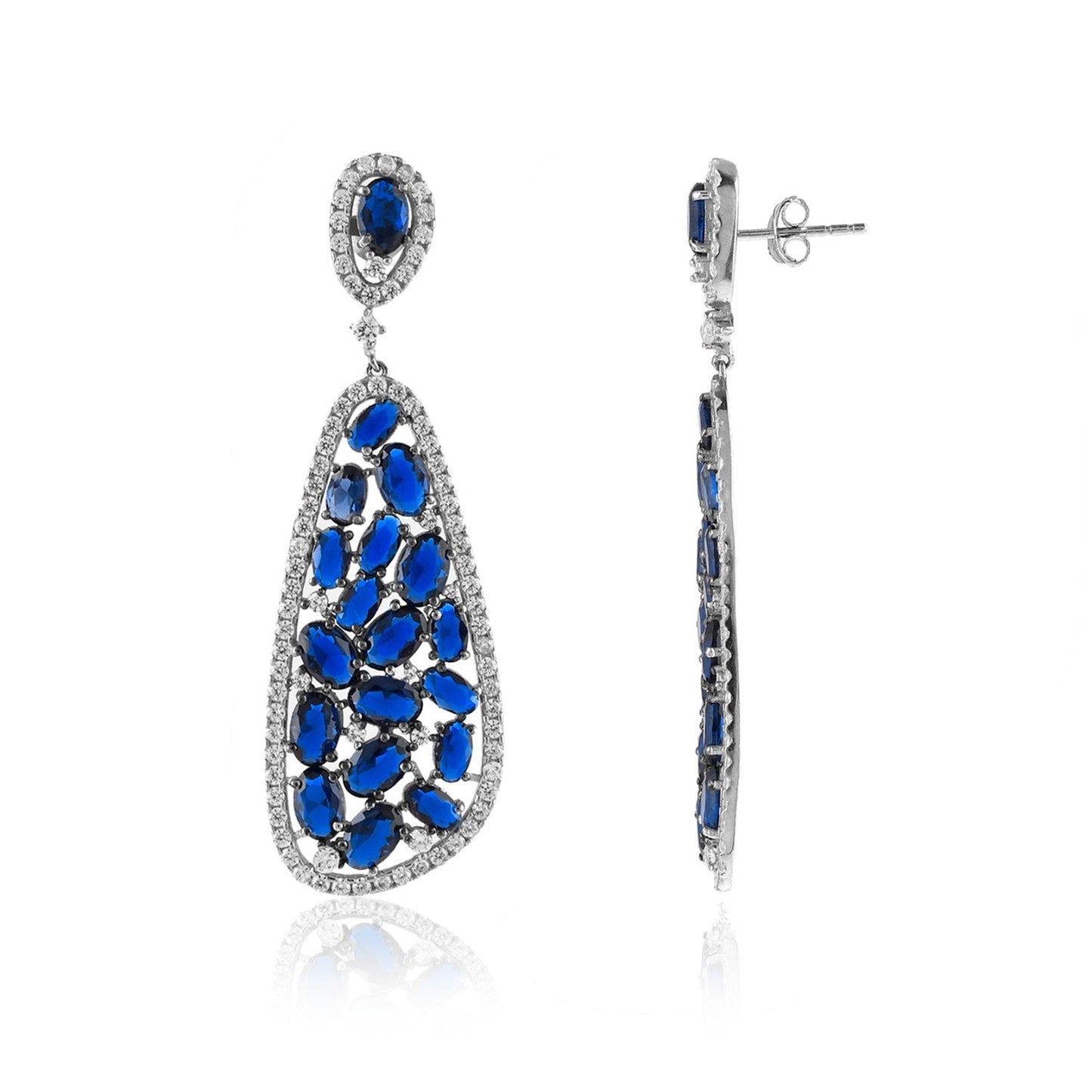 Sapphire and Diamond Drop Earrings