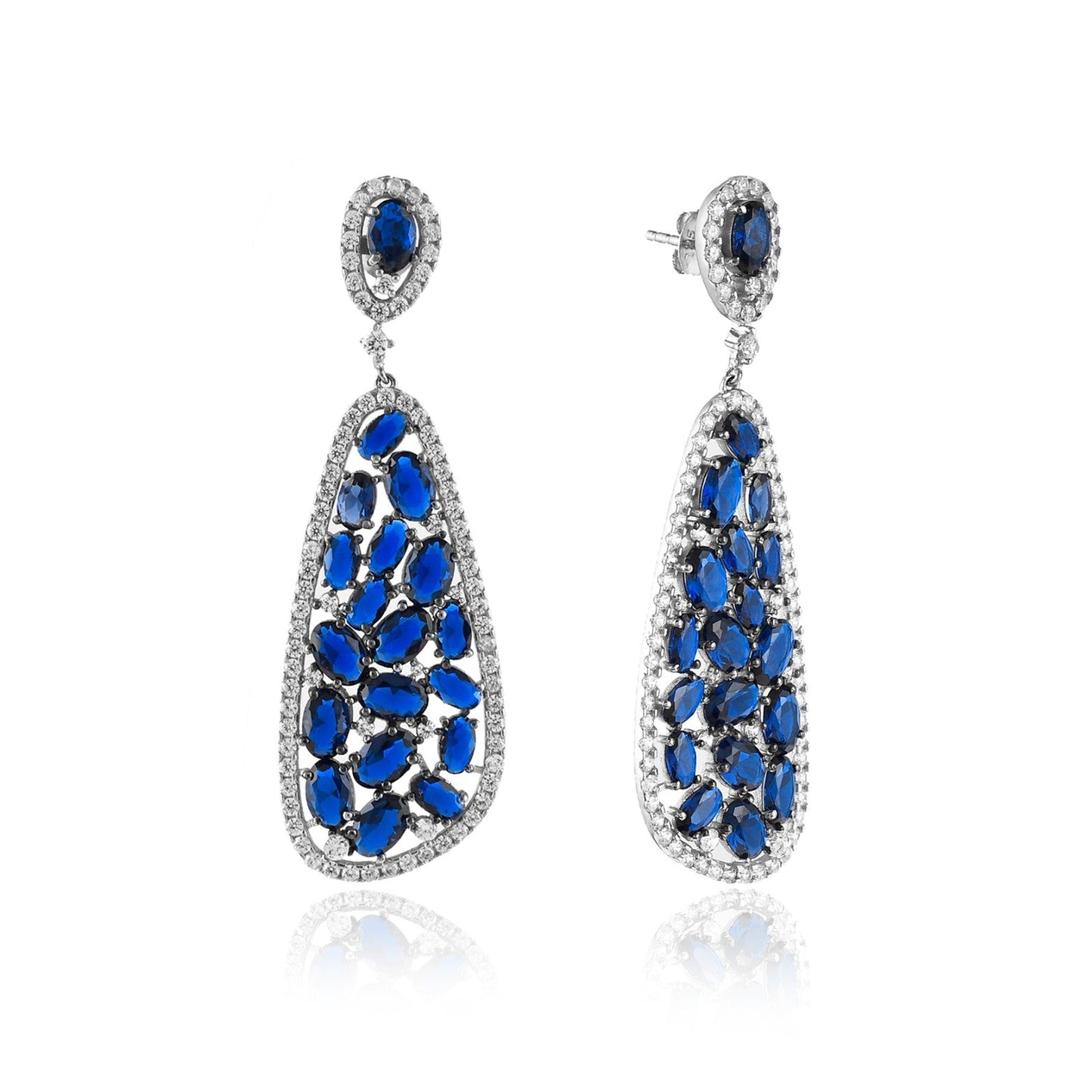 Sapphire and Diamond Drop Earrings