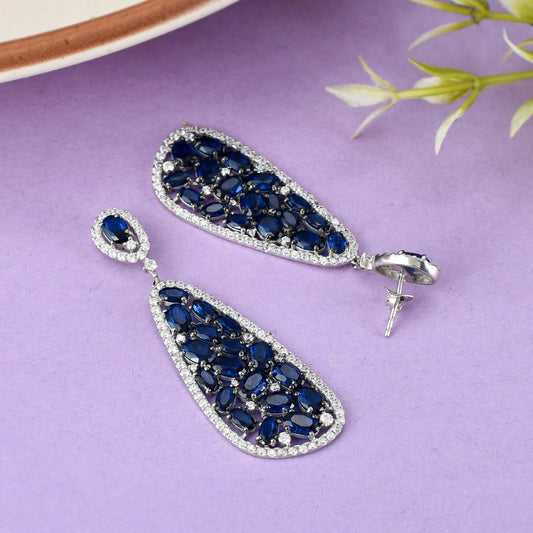 Sapphire and Diamond Drop Earrings