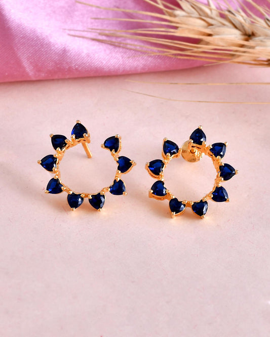 Semi Joint Loop Earrings - blue