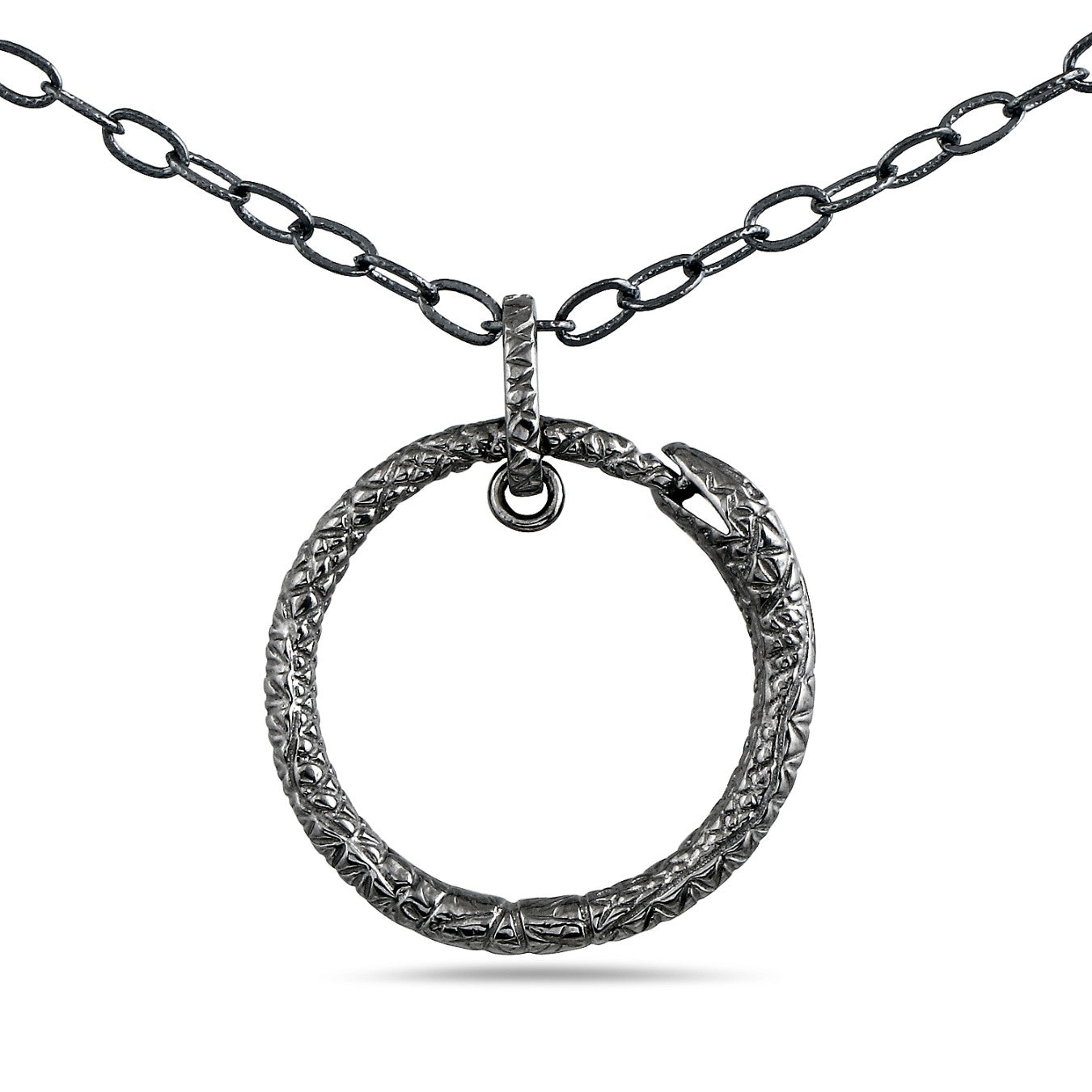 Serpent Circle Silver-Plated Necklace