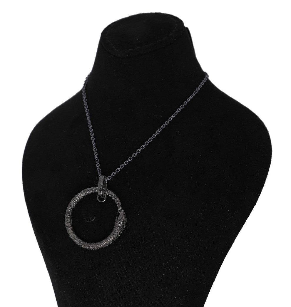 Serpent Circle Silver-Plated Necklace