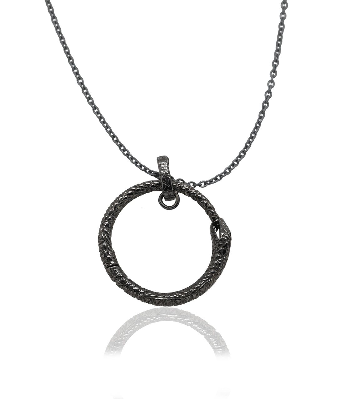 Serpent Circle Silver-Plated Necklace