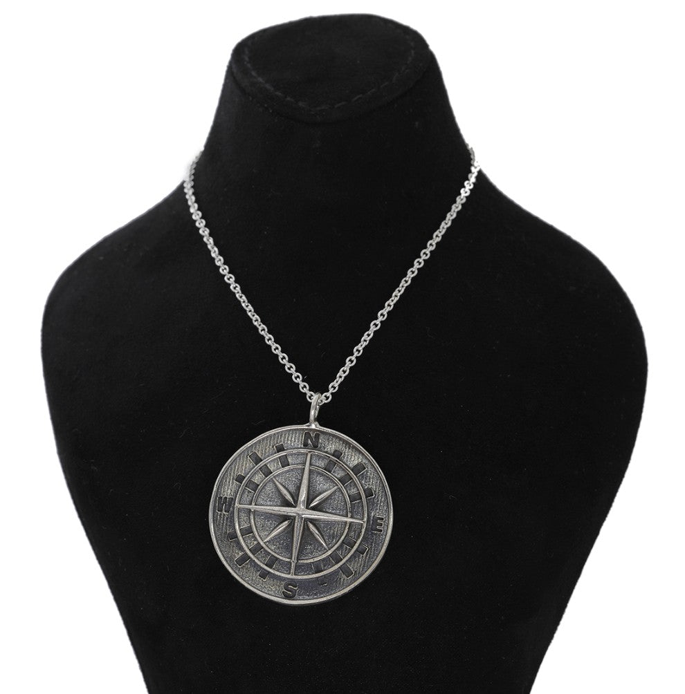 Silver Compass Rose Necklace