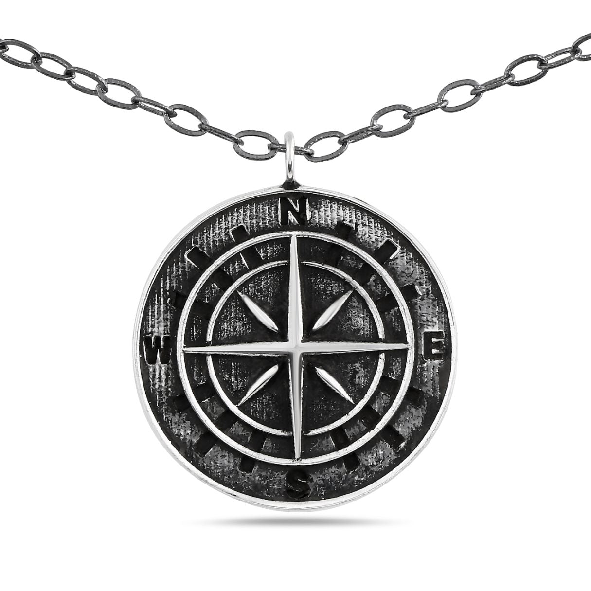 Silver Compass Rose Necklace