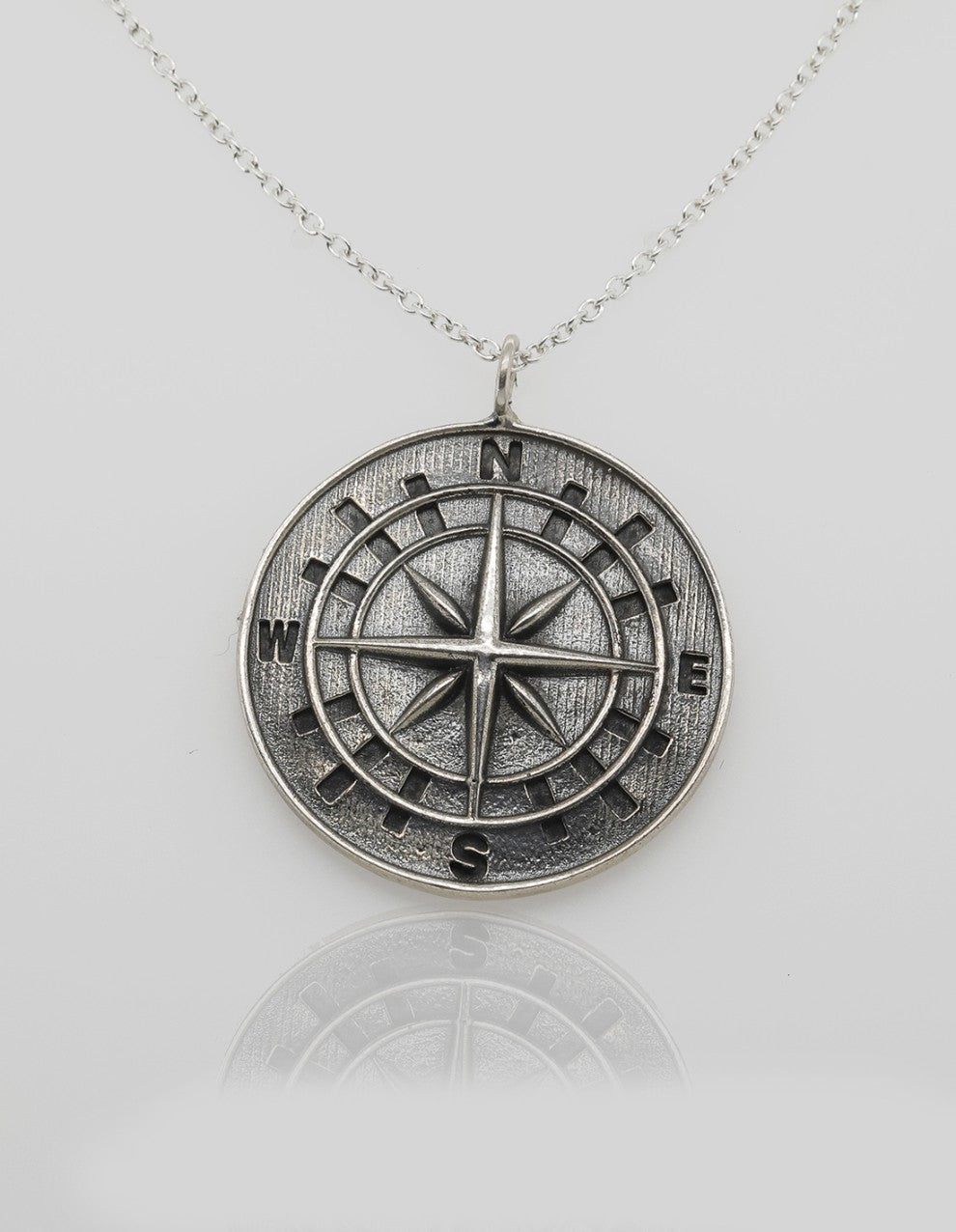 Silver Compass Rose Necklace