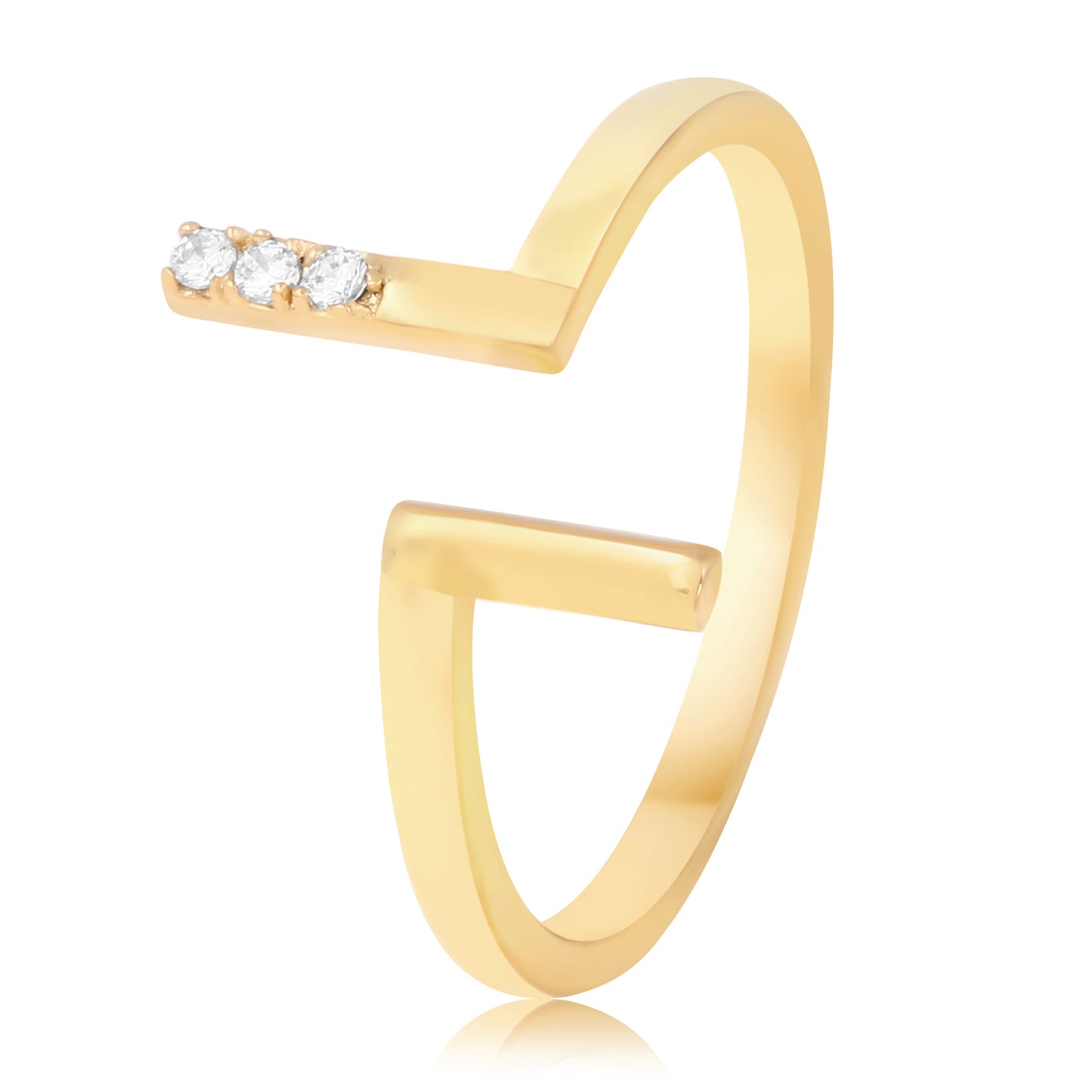 925 silver Zoya Cuff Ring with gold-plated