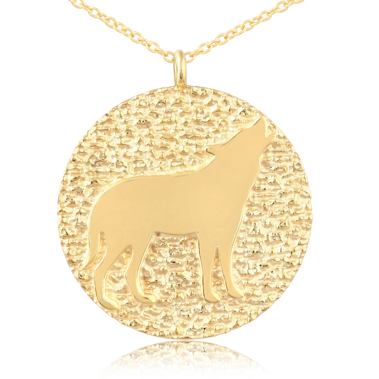 Gold coated Wolf Pendant